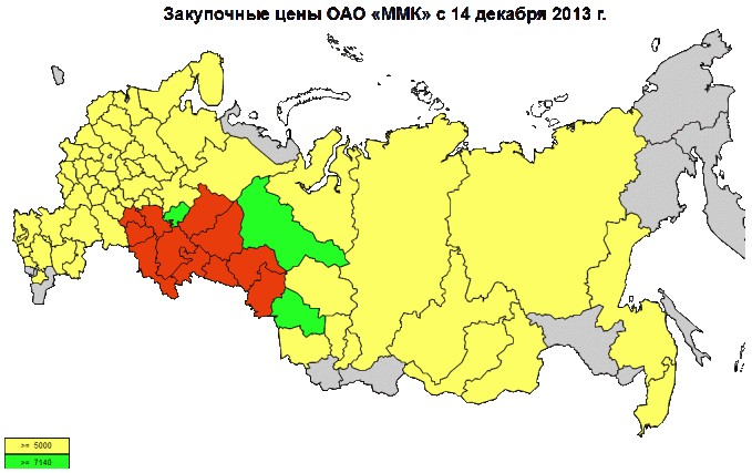 Ситуация с поставками лома черных металлов ОАО "ММК" по состоянию на 13 декабря 2013 года.
