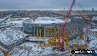 В Санкт-Петербурге идёт монтаж фасада «СКА Арены»